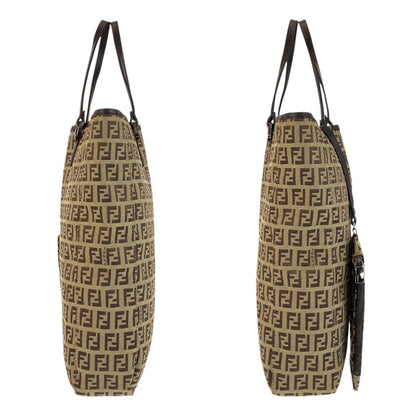 FENDI Tote Bag 8BH006 canvas Beige brown Zucchino