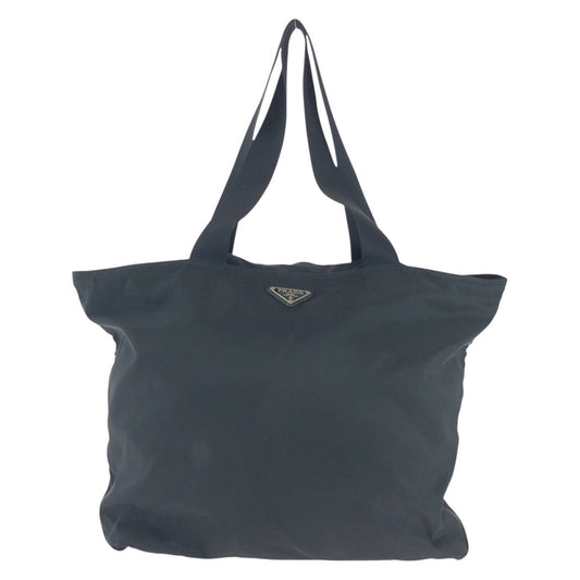 PRADA Shoulder Bag Nylon Black SilverMetal Test Triangle With logo