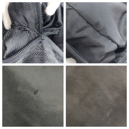 PRADA Shoulder Bag Nylon Black SilverMetal Test Triangle With logo