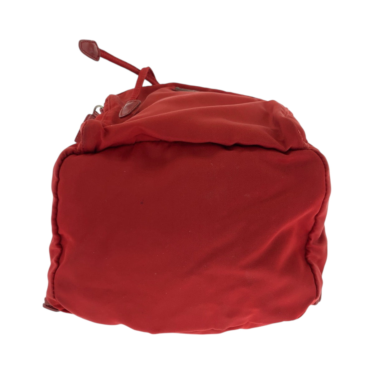 PRADA Backpack Nylon Red Silver Metal Test Triangle With logo
