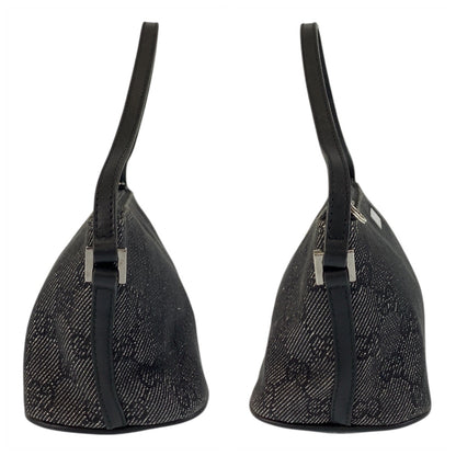 GUCCI Handbag 07198 GG canvas Black SilverMetal