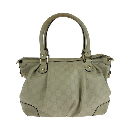 GUCCI Shoulder Bag 247902 leather Ivory Gold Metal Guccisima Sukey
