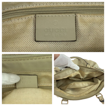 GUCCI Shoulder Bag 247902 leather Ivory Gold Metal Guccisima Sukey