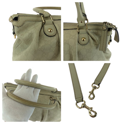 GUCCI Shoulder Bag 247902 leather Ivory Gold Metal Guccisima Sukey