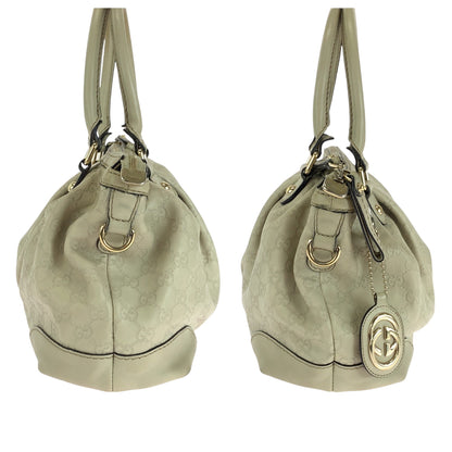 GUCCI Shoulder Bag 247902 leather Ivory Gold Metal Guccisima Sukey