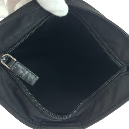 PRADA Shoulder Bag Nylon Black SilverMetal Test Triangle With logo