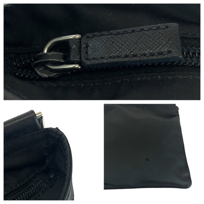 PRADA Shoulder Bag Nylon Black SilverMetal Test Triangle With logo