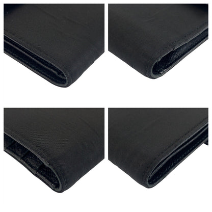 PRADA Tri-fold wallet Nylon Black SilverMetal Test Triangle With logo