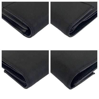 PRADA Tri-fold wallet Nylon Black SilverMetal Test Triangle With logo