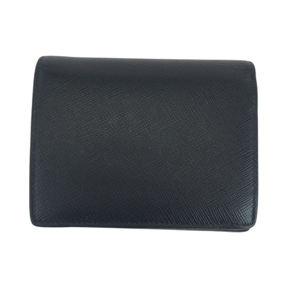 PRADA Bifold Wallet 1MV204 leather Black Black Metal Saffiano Shine logo