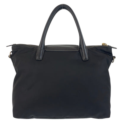 PRADA Tote Bag Nylon Black GoldMetal Test Triangle With logo