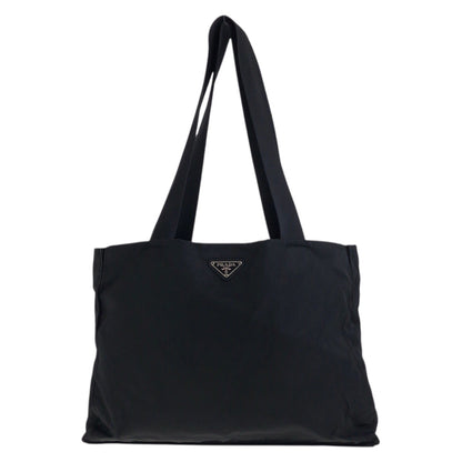 PRADA Tote Bag Nylon Black SilverMetal Test Triangle With logo