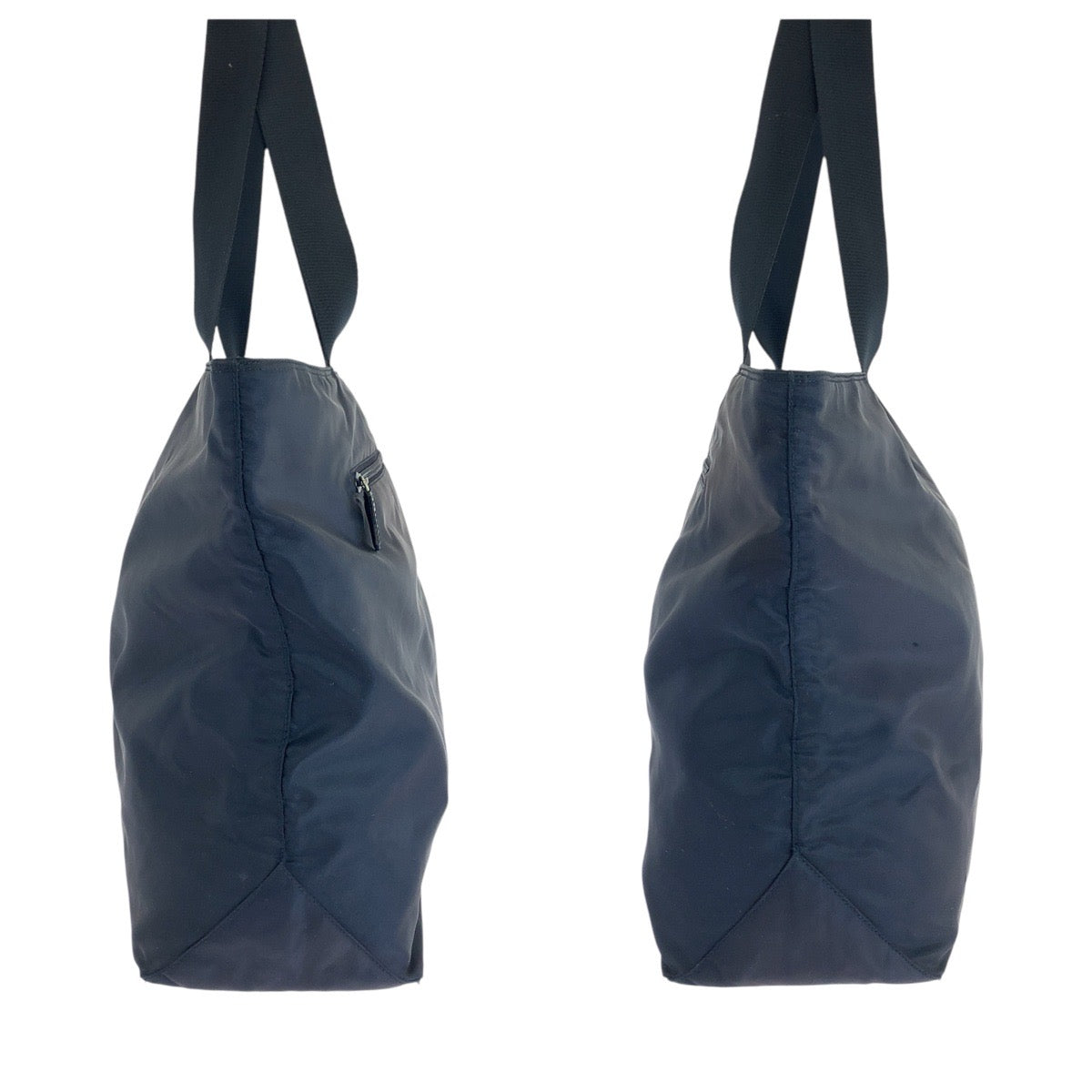 PRADA Tote Bag Nylon Navy SilverMetal Test Triangle With logo
