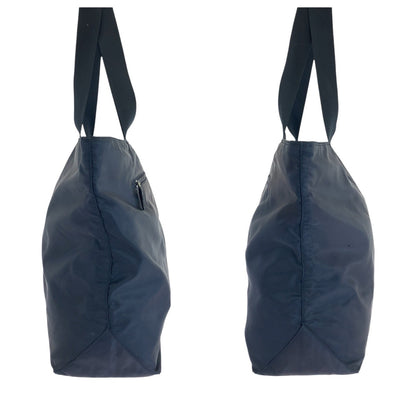 PRADA Tote Bag Nylon Navy SilverMetal Test Triangle With logo