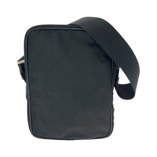 PRADA Shoulder Bag Nylon Black SilverMetal Test Triangle With logo