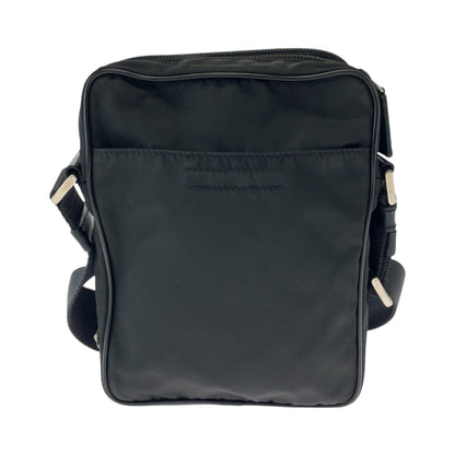 PRADA Shoulder Bag Nylon Black SilverMetal Test Triangle With logo