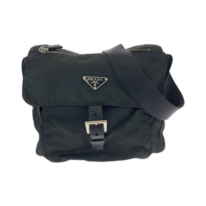 PRADA Shoulder Bag BT8994 Nylon Black SilverMetal Test Triangle With logo