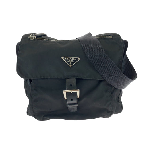 PRADA Shoulder Bag BT8994 Nylon Black SilverMetal Test Triangle With logo