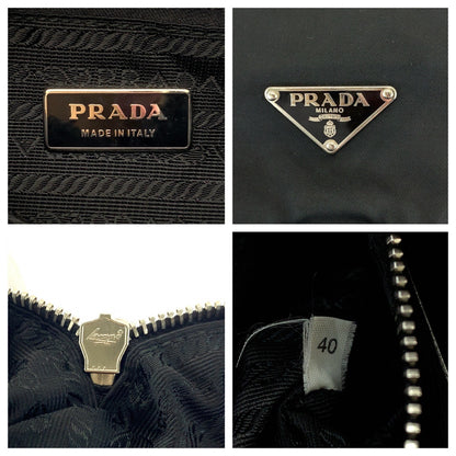PRADA Shoulder Bag BT8994 Nylon Black SilverMetal Test Triangle With logo