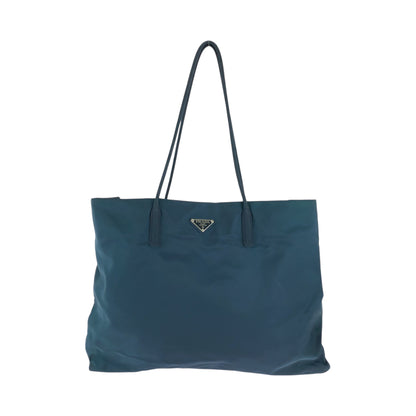PRADA Tote Bag B7806 Nylon Green SilverMetal Tess Triangle With logo