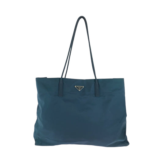 PRADA Tote Bag B7806 Nylon Green SilverMetal Tess Triangle With logo