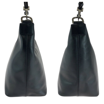 GUCCI Shoulder Bag 000 0531 leather Black SilverMetal Bamboo