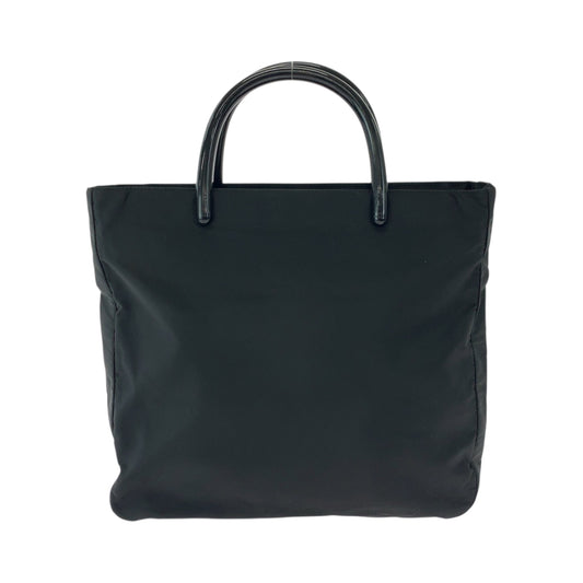 PRADA Tote Bag Nylon Black SilverMetal Test Triangle With logo