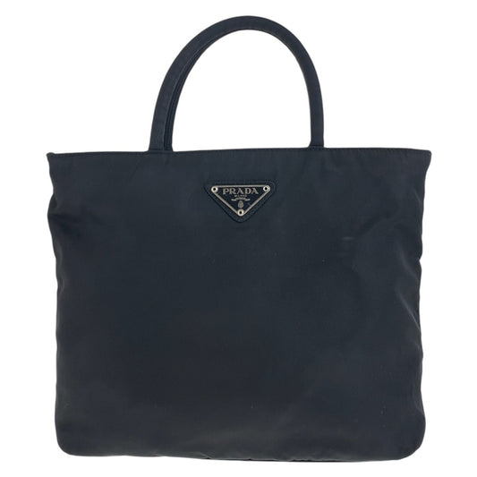 PRADA Tote Bag Nylon Black SilverMetal Test Triangle With logo