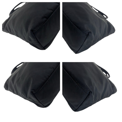 PRADA Tote Bag Nylon Black SilverMetal Test Triangle With logo