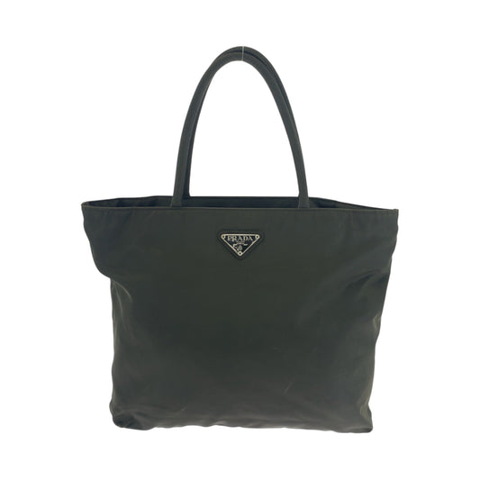 PRADA Tote Bag Nylon Khaki SilverMetal Test Triangle With logo