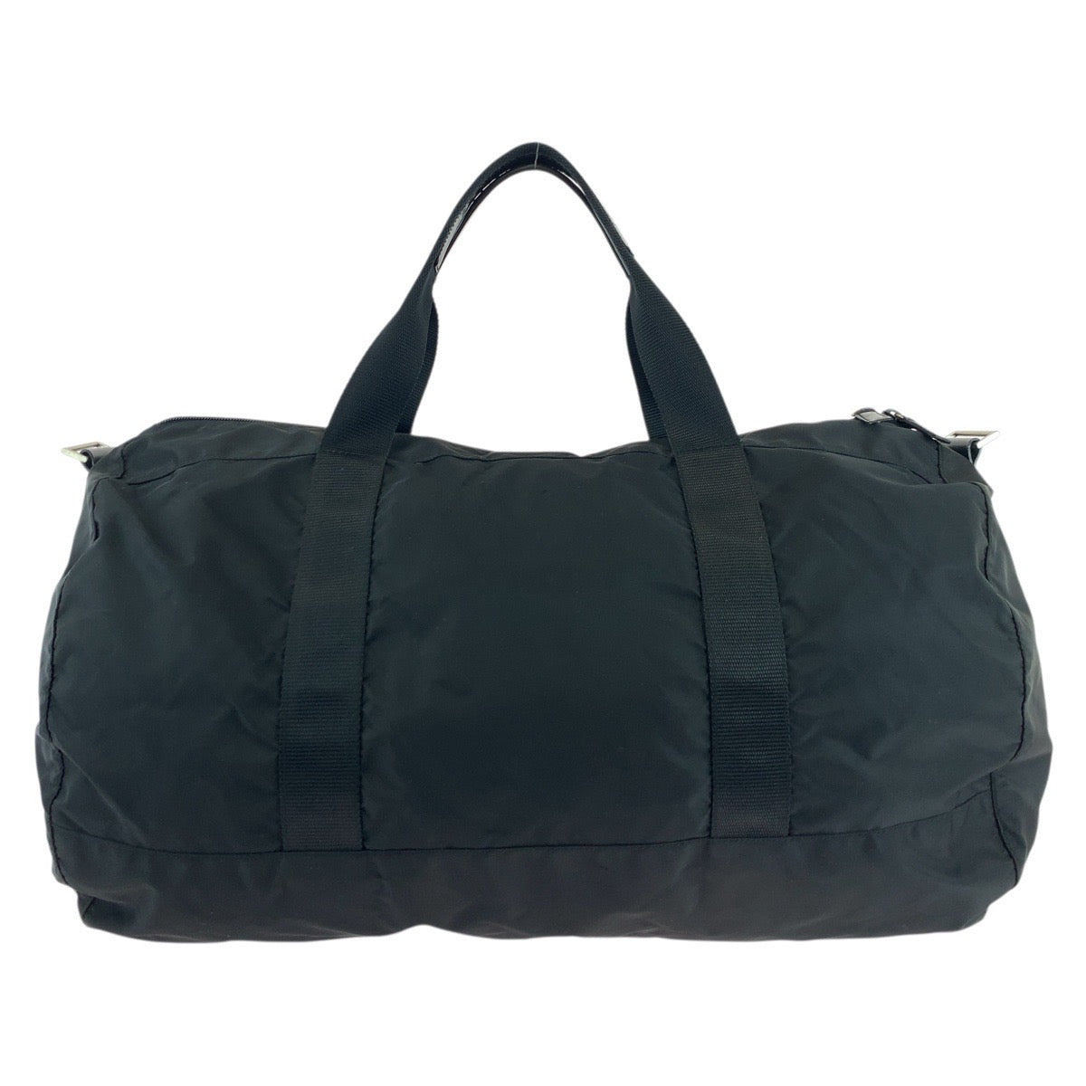 PRADA Boston Duffel bag Nylon Black SilverMetal Test Triangle With logo