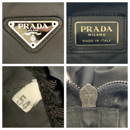 PRADA Boston Duffel bag Nylon Black SilverMetal Test Triangle With logo