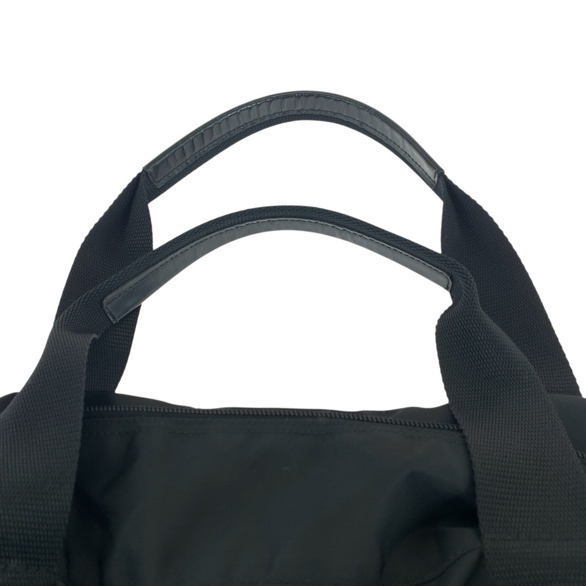 PRADA Boston Duffel bag Nylon Black SilverMetal Test Triangle With logo