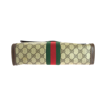 GUCCI Clutch bag GG Supreme Canvas Beige Brown Gold Metal Gucci Perfume Sherry Line