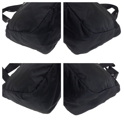PRADA Tote Bag Nylon Black SilverMetal Test Triangle With logo