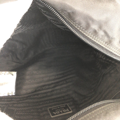 PRADA Tote Bag Nylon Black SilverMetal Test Triangle With logo