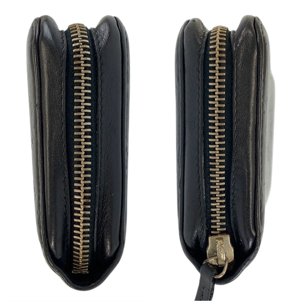 GUCCI Long Wallet Purse 245915 leather Black GoldMetal Guccisima