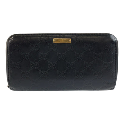 GUCCI Long Wallet Purse 245915 leather Black GoldMetal Guccisima