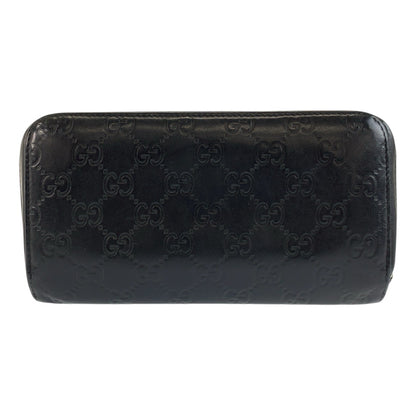 GUCCI Long Wallet Purse 245915 leather Black GoldMetal Guccisima