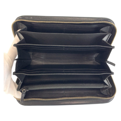 GUCCI Long Wallet Purse 245915 leather Black GoldMetal Guccisima