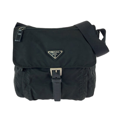 PRADA Shoulder Bag BT8994 Nylon Black SilverMetal Test Triangle With logo