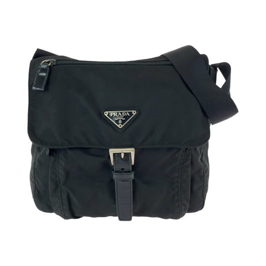 PRADA Shoulder Bag BT8994 Nylon Black SilverMetal Test Triangle With logo
