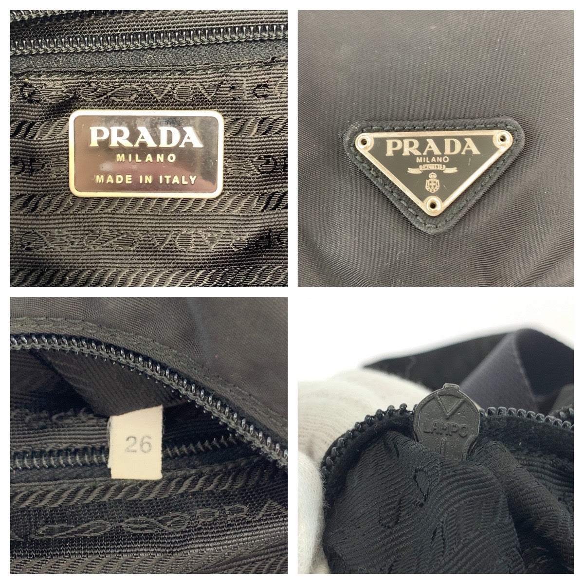 PRADA Shoulder Bag BT8994 Nylon Black SilverMetal Test Triangle With logo