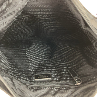 PRADA Shoulder Bag Nylon Black SilverMetal Test Triangle With logo