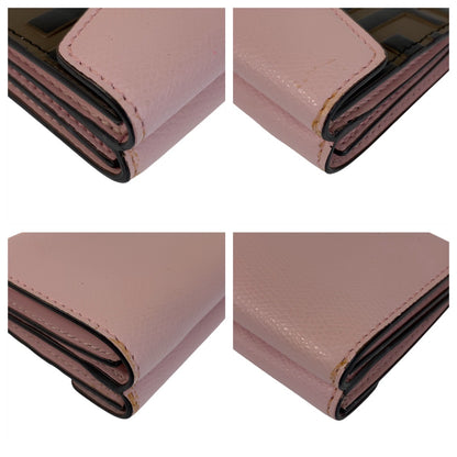 FENDI Tri-fold wallet leather Brown ZUCCA F IS FENDI