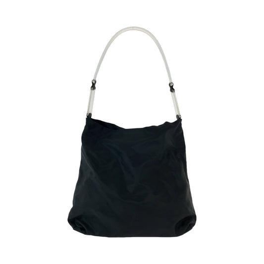 PRADA Shoulder Bag Nylon black Test Triangle With logo plastic handle