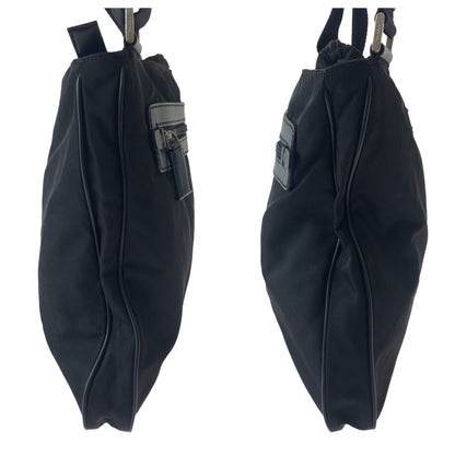 PRADA Shoulder Bag Nylon Black SilverMetal Test Triangle With logo