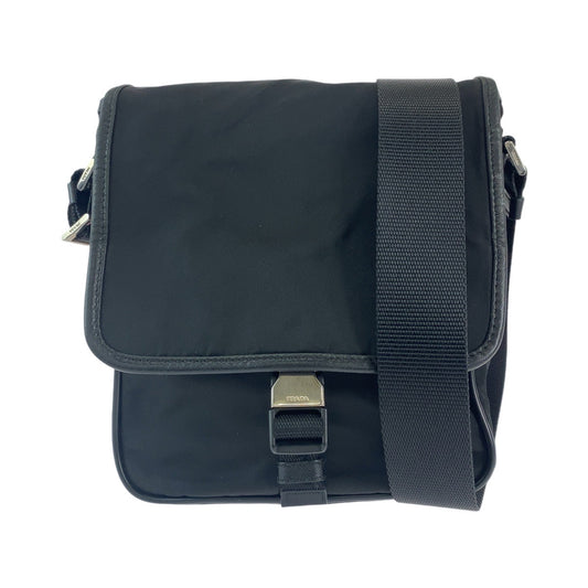 PRADA Shoulder Bag Nylon black Test Triangle With logo