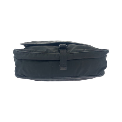 PRADA Shoulder Bag V166 Nylon Black SilverMetal Test Triangle With logo