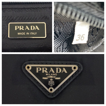 PRADA Tote Bag Nylon black Test Triangle With logo